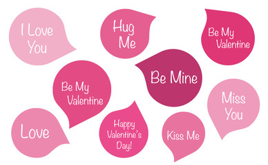 Happy valentines day, hand drawn text. Typography font on pink background. Vector photo overlays, pink and white. Love labels.