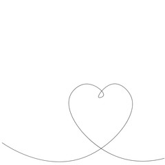 Heart hand drawing on white background vector illustration