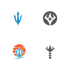 Set Trident Logo Template vector icon