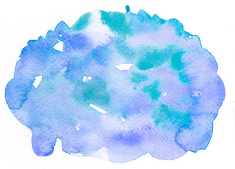 Watercolor hand painted abstract spread color stain illustration texture on white background