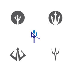 Set Trident Logo Template vector icon