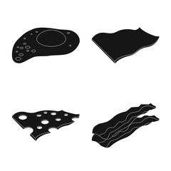 Vector illustration of burger and sandwich logo. Collection of burger and slice vector icon for stock.