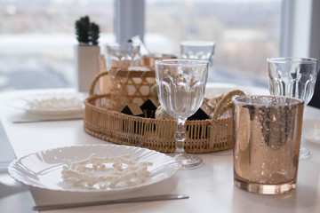 Serving the feast table is a light beautiful utensil