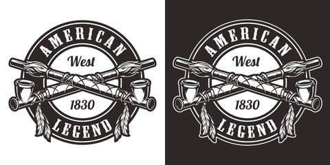 Vintage wild west round badge