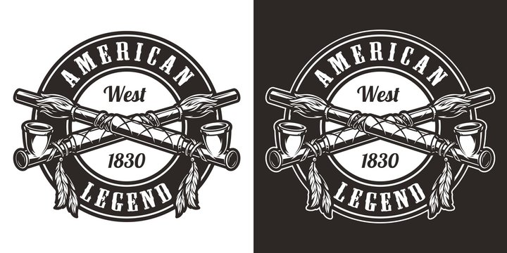 Vintage wild west round badge