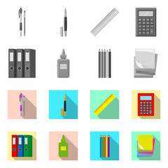 Isolated object of office and supply logo. Set of office and school stock symbol for web.