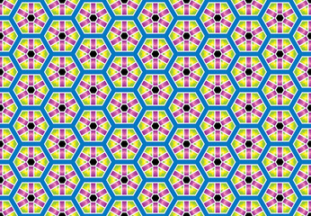 Seamless geometric pattern design illustration. Background texture. Used gradient in purple, green, blue, black, white colors.