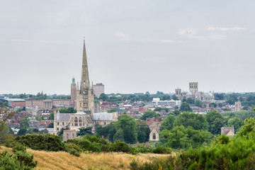Norwich skyline from a nearby hill