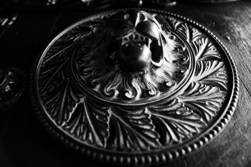 Lion door detail in Norwich Cathedral