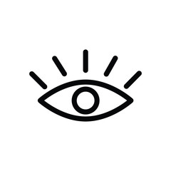 open eye icon, view icon. eye retina scan symbol. Recognition and authentication icon. Black vector