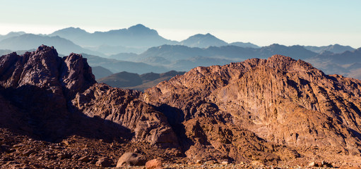 Amazing Sunrise at Sinai Mountain, Mount Moses with a Bedouin, Beautiful view from the mountain