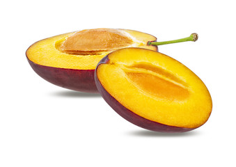 Plum isolated on white background with clipping path
