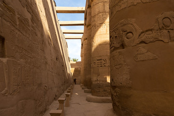 Ancient ruins of the Karnak Temple in Luxor (Thebes), Egypt. The largest temple complex of...