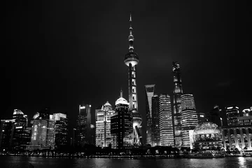 Deurstickers Shanghai skyline at Night © Kevin