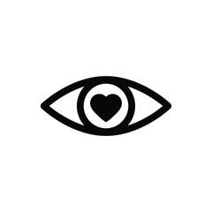 eye icon, eye with heart icon, love symbol