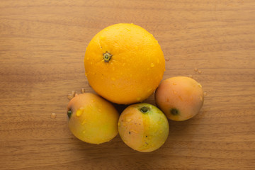 Wet orange and mangos