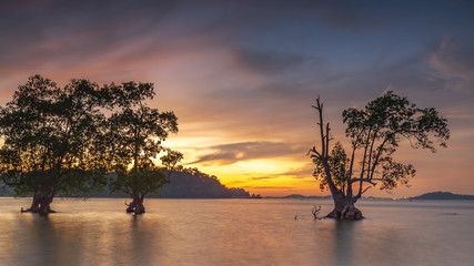 Wonderful Sunset at Batam Bintan Beach Indonesia