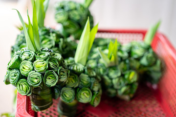 Beautiful pandan leaf in flower shape. 