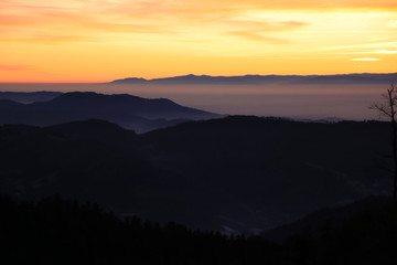 beautiful Black Forest at sunset - Mummelsee, Germany