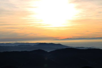 beautiful Black Forest at sunset - Mummelsee, Germany