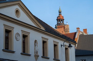 Town hall on the main square in the city Tarnowskie Góry in Poland.