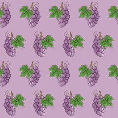 Unique and Trendy Fresh Grape Seamless Pattern. Unique and Trendy Seamless Pattern Background For Your Unique Design.