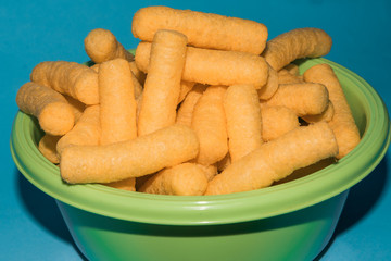 corn snacks in a bowl