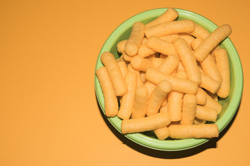 corn snacks in a bowl