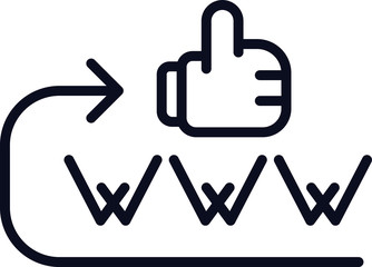 Obraz premium adress site topic with arrow to like symbol icon