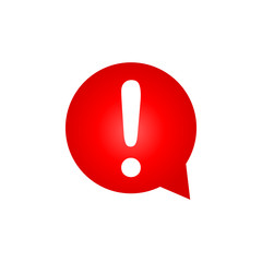 Exclamation mark red icon. Attention, warning or hazard sign.