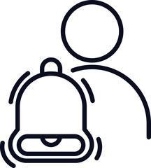 bell symbol with man icon