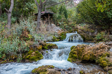 Fototapeta na wymiar Tomara waterfall located in the province of Gumushane, Turkey
