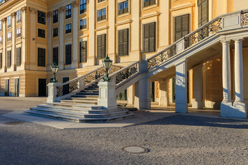 Vienna, Austria - September 3, 2019: Decorative stairs in Schoenbrunn Palace Park, Vienna, Austria