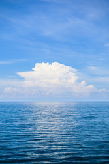 blue sea sunny day with cloud blue sky , nature background