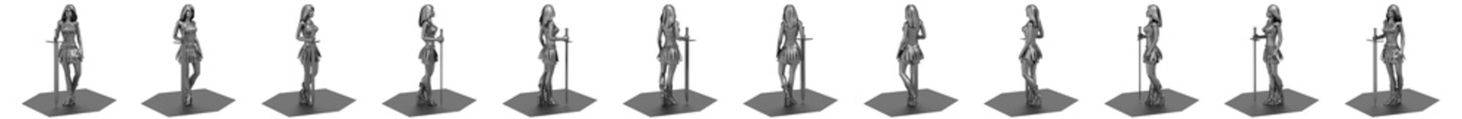 3D rendering, warrior character, illustration