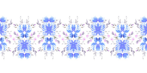 Abstract flower ornamental seamless pattern. Vector illustration like watercolor. Vector