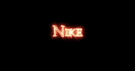 Nike written with fire. Loop