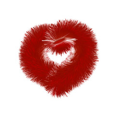 Symbols of heart with red and white gradient color on transparent background for Happy Women's, Valentine's Day. DIGITALLY DRAWN