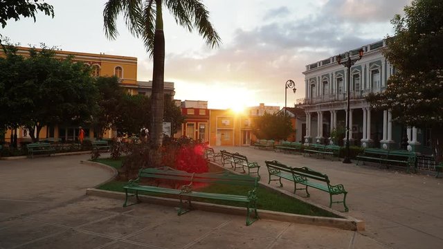 Serafin Sanchez Park at sunset, Sancti Spiritus, Sancti Spiritus Province, Cuba