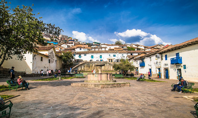 Unidentified people  at San Blas Square located in Cusco , Peru. - 313464111