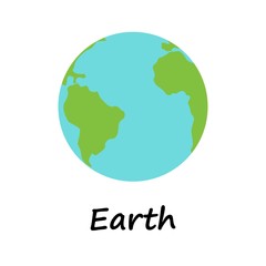 Earth globes isolated on white background. Flat planet Earth icon.