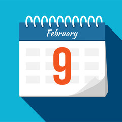 Calendar icon. Calendar Date - February. Planning. Time management.