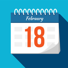 Calendar icon. Calendar Date - February. Planning. Time management.