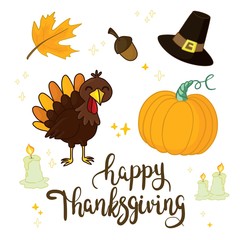 Happy Thanksgiving greeting card or background. vector illustration.