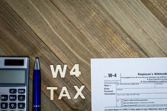 W4 Tax form Employee Withholding Certificate concept to declare multiple jobs or change withholding amount
