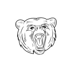Royalty Bear Head negative space logo