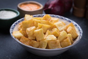 Patatas bravas, spanish fried potato