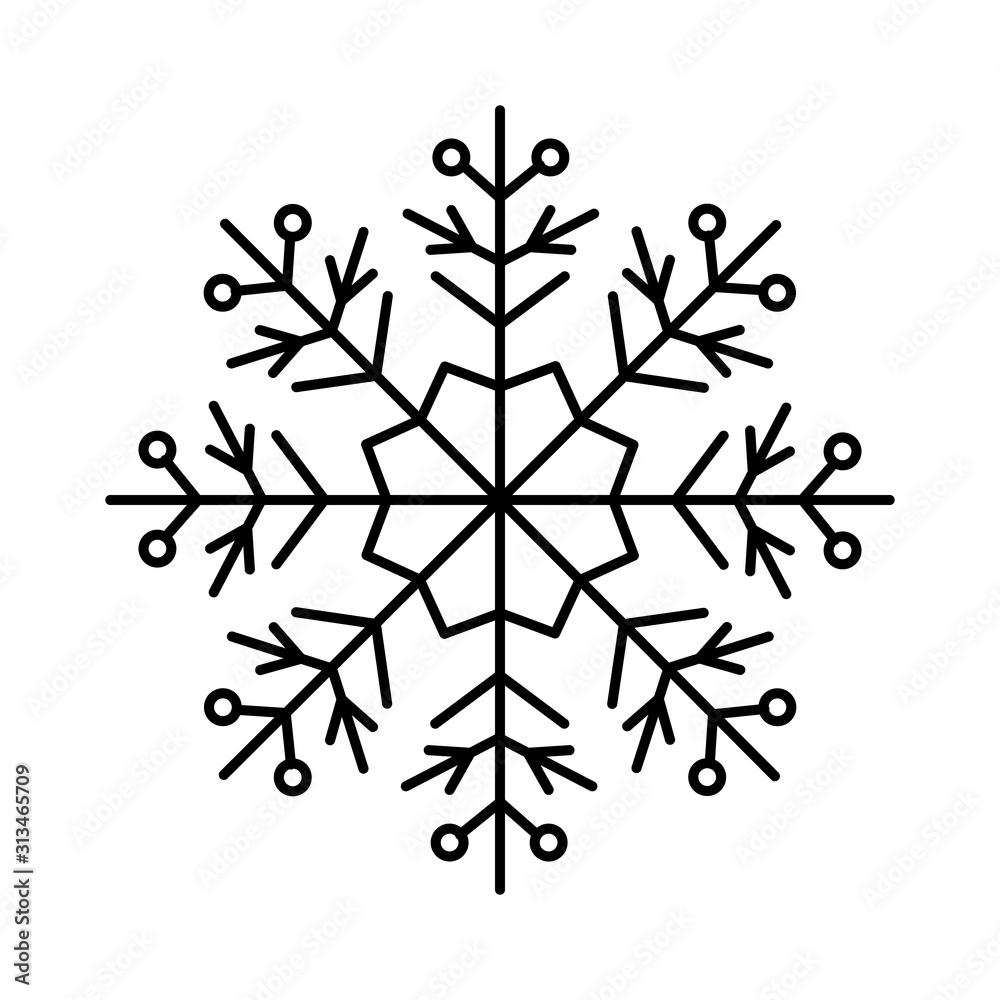 Poster snowflake icon. simple line, outline vector flake of snow icons for ui and ux, website or mobile app