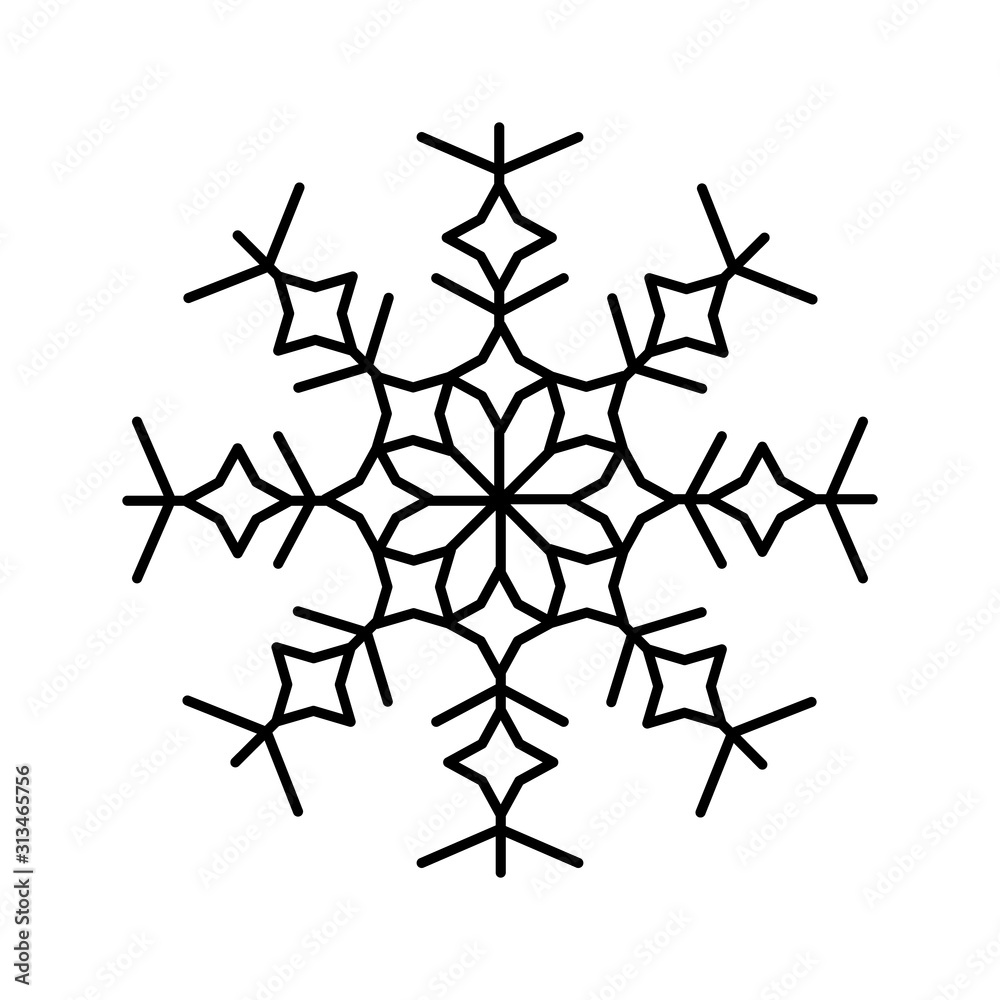 Poster snowflake icon. simple line, outline vector flake of snow icons for ui and ux, website or mobile app