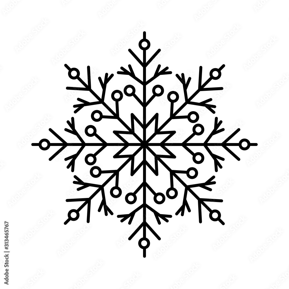 Poster snowflake icon. simple line, outline vector flake of snow icons for ui and ux, website or mobile app